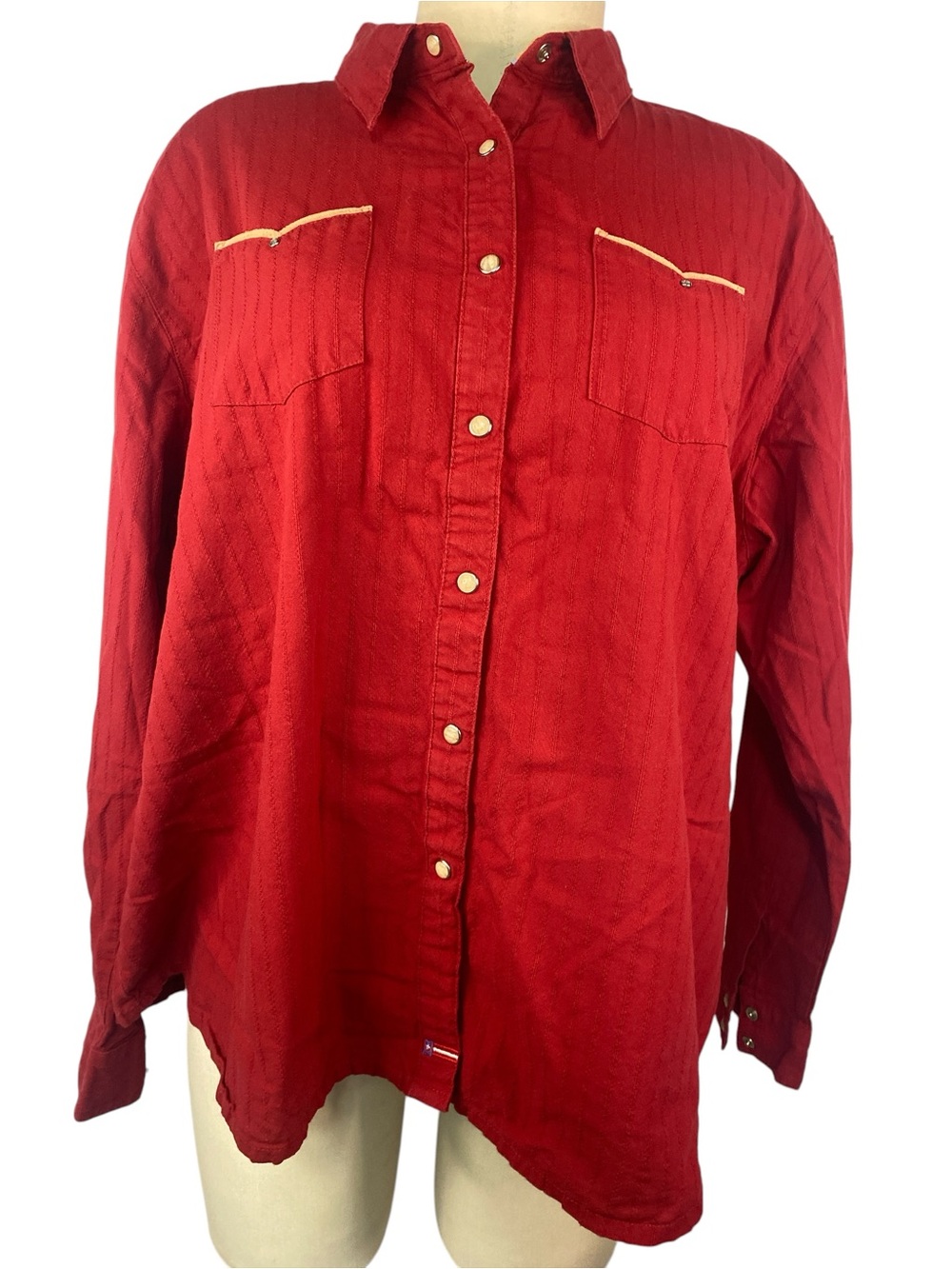 Wrangler Blues Red Long-Sleeve Button-Up Western Shirt Women’s XXL